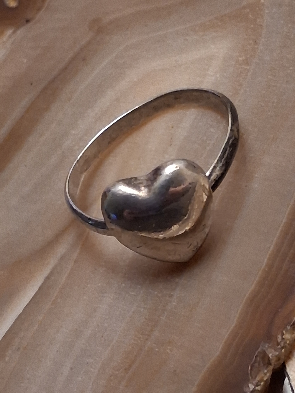 Polished Heart Sterling Ring in Silver - Women's Heart Jewelry - Picture 8 of 10
